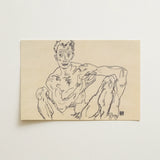 Nude Self Portrait - Egon Schiele Fine Art Print / Canvas, 18x12’’ / 46x31cm / Unframed / no Border, Posters Prints & Visual Artwork, Toby