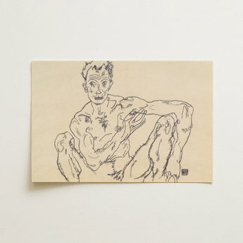 Nude Self Portrait - Egon Schiele Fine Art Print / Canvas, 18x12’’ / 46x31cm / Unframed / no Border, Posters Prints & Visual Artwork, Toby
