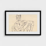 Nude Self Portrait - Egon Schiele Fine Art Print / Canvas Schiele’s, Self-portrait Hisses, Prints
