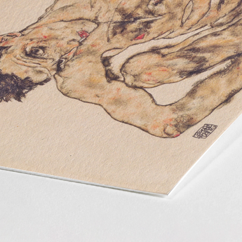 Nude Self Portrait - Egon Schiele Fine Art Print / Canvas Beige Textured Paper Detailed Ink Animal Dark Schiele’s, Self-portrait, Prints