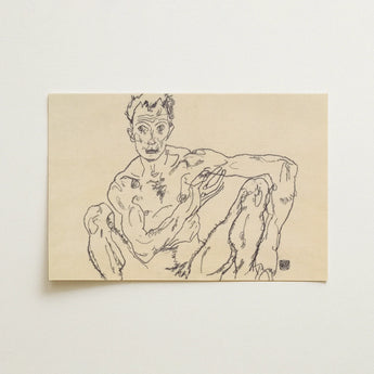 Nude Self Portrait - Egon Schiele Fine Art Print / Canvas, Egon Schiele’s Nude, Nude Self-portrait Hisses, Fine Art Print