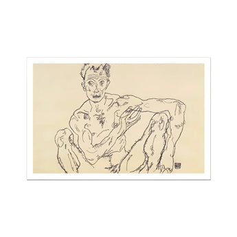 Nude Self Portrait - Egon Schiele Fine Art Print / Canvas, Egon Schiele’s Nude, Nude Self-portrait Hisses, Fine Art Print