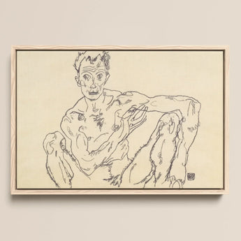 Nude Self Portrait - Egon Schiele Fine Art Print / Canvas, Egon Schiele’s Nude, Nude Self-portrait Hisses, Fine Art Print