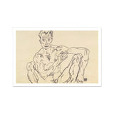 Autorretrato desnudo - Egon Schiele impresión de bellas artes / Lienzo, 18x12’’ / 46x31cm / Sin marco / Borde blanco, pósteres, impresiones y obra visual,