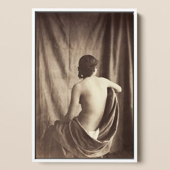 Nude Study - Jean Louis Marie Eugene Durieu Art Print / Canvas, 12x18’’ / 31x46cm / White Frame, Posters Prints & Visual Artwork, Toby Leon