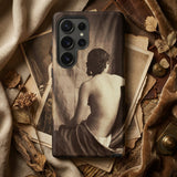 Nude Study - Jean Louis Marie Eugene Durieu Phone Case Black Phone Case Sepia-toned Vintage Photograph Woman Profile Captivating Iphone