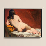 Nude Study of a Reclining Woman - William Etty Art Print / Canvas, 16x12’’ / 41x31cm / Black Frame, Posters Prints & Visual Artwork, Toby
