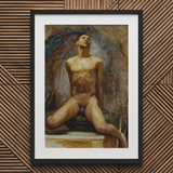 Nude Study of Thomas e Mckeller - Lámina artística de John Singer Sargent / Lienzo, 20x30’’ / 51x76cm / Marco negro / Paspartú, Pósters Impresiones &
