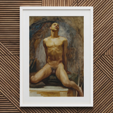 Nude Study of Thomas e Mckeller - John Singer Sargent Art Print / Canvas Framed Oil Painting Nude Male Figure Wings Rendered Thomas
