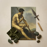 Nude Warrior with Spear - Theodore Gericault Art Print / Canvas, Prints