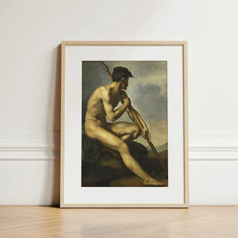 Nude Warrior with Spear - Theodore Gericault Art Print / Canvas, Prints