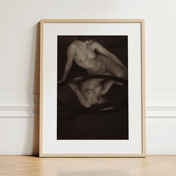 Nude Woman with Mirror - Clarence H. White Art Print / Canvas, 12x16’’ / 31x41cm / Natural Frame / Matboard, Posters Prints & Visual