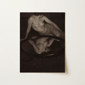 Nude Woman with Mirror - Clarence H. White Art Print / Canvas, 12x16’’ / 31x41cm / Unframed / no Border, Posters Prints & Visual Artwork,