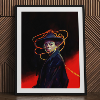 Nyx - Gay Witch Art Print / Canvas, 24x32’’ / 61x81cm / Black Frame / Matboard, Posters Prints & Visual Artwork, Toby Leon