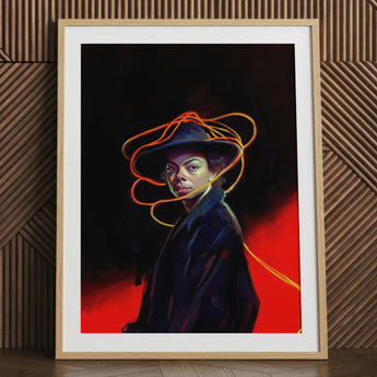 Nyx - Gay Witch Art Print / Canvas, 24x32’’ / 61x81cm / Natural Frame / Matboard, Posters Prints & Visual Artwork, Toby Leon