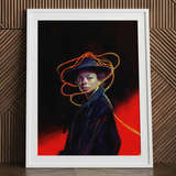 Nyx - Gay Witch Art Print / Canvas, 24x32’’ / 61x81cm / White Frame / Matboard, Posters Prints & Visual Artwork, Toby Leon