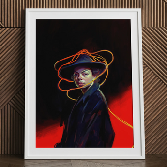 Nyx - Gay Witch Art Print / Canvas, 24x32’’ / 61x81cm / White Frame / Matboard, Posters Prints & Visual Artwork, Toby Leon