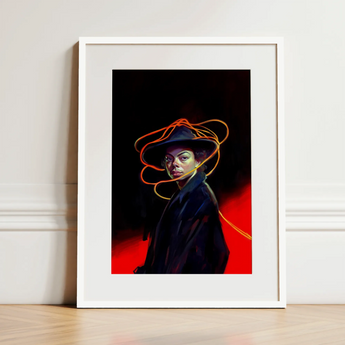 Nyx - Gay Witch Art Print / Canvas, 12x16’’ / 31x41cm / White Frame / Matboard, Posters Prints & Visual Artwork, Toby Leon