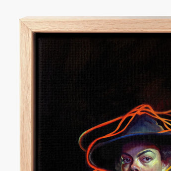 Framed Canvas Print Stylized Portrait Michael Jackson Dark Gay Witch Art, Universe Woven, Endless Shadows