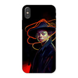 Nyx - Gay Witch Phone Case Iphone x / Matte Phone Case Stylized Portrait Person Hat Orange Lines Gay Witch, Modern Surrealism, Nyx,
