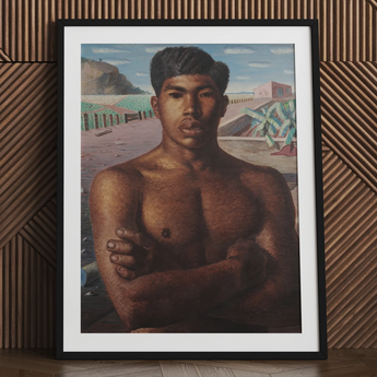 O Mestico - Impresión artística brasileña de Candido Portinari / Lienzo, 24x32’’ / 61x81cm / Marco negro / Paspartú, Pósters, impresiones y obra visual,