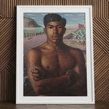 O Mestico - Impresión artística brasileña de Candido Portinari / Lienzo, 24x32’’ / 61x81cm / Marco blanco / Paspartú, Pósters, impresiones y obra visual,