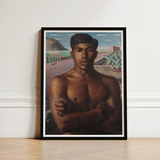 O Mestico - Candido Portinari Brazilian Art Print / Canvas Framed Portrait Shirtless Man Dark Skin Short Black Portinari’s, Identity