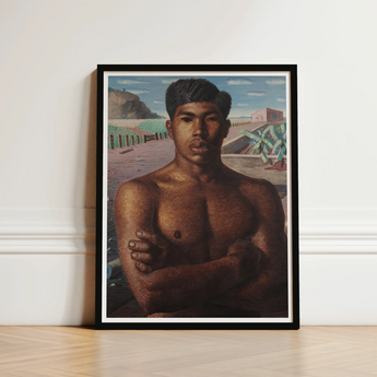 O Mestico - Candido Portinari Brazilian Art Print / Canvas Framed Portrait Shirtless Man Dark Skin Short Black Portinari’s, Identity