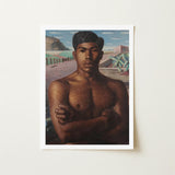 O Mestico - Candido Portinari Brazilian Art Print / Canvas Framed Painting Shirtless Young Man Dark Skin Short Portinari’s, Identity