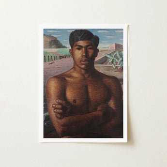 O Mestico - Candido Portinari Brazilian Art Print / Canvas Framed Painting Shirtless Young Man Dark Skin Short Portinari’s, Identity