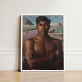 O Mestico - Candido Portinari Brazilian Art Print / Canvas Framed Portrait Muscular Man Dark Skin Short Black Portinari’s, Identity Forged,