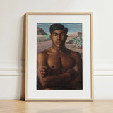 O Mestico - Candido Portinari Brazilian Art Print / Canvas Framed Oil Painting Shirtless Man Dark Hair Arms Portinari’s, Identity Forged,