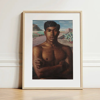 O Mestico - Candido Portinari Brazilian Art Print / Canvas Framed Oil Painting Shirtless Man Dark Hair Arms Portinari’s, Identity Forged,
