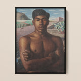 O Mestico - Candido Portinari Brazilian Art Print / Canvas Framed Oil Painting Shirtless Young Man Dark Hair Portinari’s, Identity Forged,