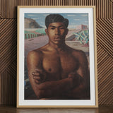 O Mestico - Candido Portinari Brazilian Art Print / Canvas Framed Portrait Painting Shirtless Man Dark Hair Arms Portinari’s, Identity
