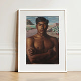 O Mestico - Candido Portinari Brazilian Art Print / Canvas Framed Portrait Shirtless Man Dark Hair Arms Crossed Portinari’s, Identity
