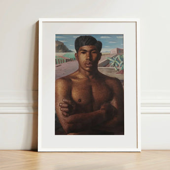 O Mestico - Candido Portinari Brazilian Art Print / Canvas Framed Portrait Shirtless Man Dark Hair Arms Crossed Portinari’s, Identity