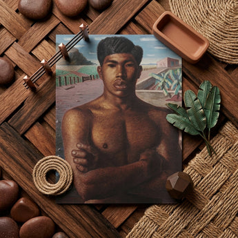 O Mestico - Candido Portinari Brazilian Art Print / Canvas Rectangular Print Painted Portrait Shirtless Man Dark Hair Portinari’s o