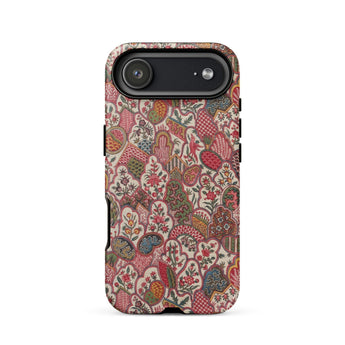 Oberkampf & Cie. Floral Fabric Art Phone Case Iphone 17 Air / Matte Paisley Patterned Phone Case Mix Red Green Beige Sartorial Splendor,