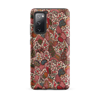 Oberkampf & Cie. Floral Fabric Art Phone Case Samsung Galaxy S20 Fe / Matte Vibrant Intricately Patterned Phone Case Dense Design Red