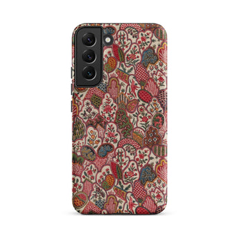 Oberkampf & Cie. Floral Fabric Art Phone Case Samsung Galaxy S22 Plus / Matte Vibrant Intricately Patterned Phone Case Dense Floral Fruit