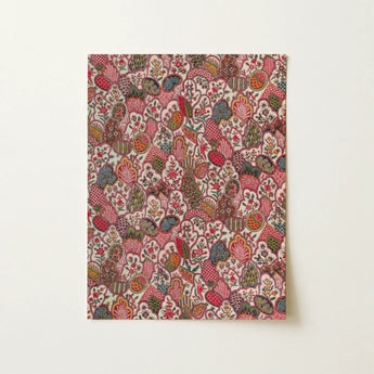 Oberkampf & Cie Floral Pattern Fabric Art Print / Canvas, 12x16’’ / 31x41cm / Unframed / no Border, Posters Prints Visual Artwork, Toby Leon