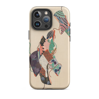 Obi Sashes - Kamisaka Sekka Phone Case Iphone 16 Pro Max / Matte Beige Vibrant Patchwork Design Traditional Japanese Reimagined, Master