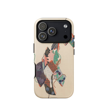 Obi Sashes - Kamisaka Sekka Phone Case Iphone 17 Pro / Matte Beige Vibrant Patchwork-style Illustration Traditional Japanese Reimagined,