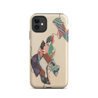 Obi Sashes - Kamisaka Sekka Phone Case Iphone 11 / Matte Beige Phone Case Vibrant Patchwork-style Illustration Traditional Japanese