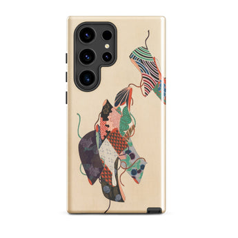 Obi Sashes - Kamisaka Sekka Phone Case Samsung Galaxy S24 Ultra / Matte Beige Vibrant Patchwork-style Illustration Traditional Japanese
