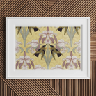 Oiseaux-mouches et Orchidées - Maurice Pillard Verneuil Print, Framed Floral Art Print Stylized Irises Pastel Colors