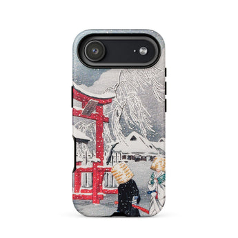 Okabe in Snow - Hiroaki Takahashi Phone Case Iphone 17 Air / Matte Red Black Phone Case Japanese Torii Gate Design Hiroaki Takahashi,