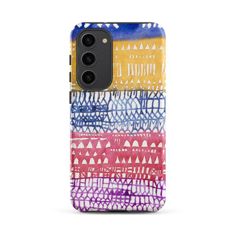 Old City - Paul Klee Phone Case Samsung Galaxy S23 Plus / Matte Vibrant Watercolor-patterned Phone Case Horizontal Bands Blue Yellow Paul