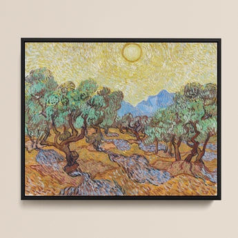 Framed Reproduction Vincent Van Gogh’s Olive Trees Yellow Gogh, Sun-drenched Provençal Groves, Post-impressionist Print